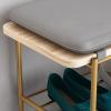 Storage Shoe Bench Shoe Storage Bench Shoes Cabinet Bench Shoe Bench with Seat Modern Shoe Stool with Metal Shelf Shoe Bench With Metal Frame with Soft Seat Cushion,for Hallway Bathroom Living Room view 4