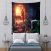 BELECO Jesus Tapestry Empty Tomb Jesus Crucifixion Shroud Art Wall Decor Resurrection of Jesus Backdrop with Cross Tapestry Easter Backdrop Church Poster Home Decor for Bedroom Living Room Dorm Room view 3