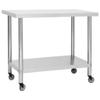 YAFF Kitchen Work Table with Wheels 31.5"x23.6"x33.5" Stainless Steel(0) view 1