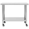 YAFF Kitchen Work Table with Wheels 31.5"x23.6"x33.5" Stainless Steel(0) view 3
