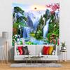 BELECO Fairyland Mountain Lake Tapestry Waterfalls Landscape Painting Nature Tapestry Paradise Tapestry Japanese Tapestry Wall Hanging Aesthetic Bedroom Living Room Dorm Decor 141''x96'' view 2