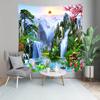 BELECO Fairyland Mountain Lake Tapestry Waterfalls Landscape Painting Nature Tapestry Paradise Tapestry Japanese Tapestry Wall Hanging Aesthetic Bedroom Living Room Dorm Decor 141''x96'' view 4