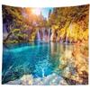 BELECO Forest Lake Tapestry Picturesque Mountain Waterfall Tapestry Wall Hanging Amazing Waterfall in Plitvice Lakes National Park Croatia Photo Backdrop Bedroom Living Room Dorm Decor view 1