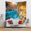 BELECO Forest Lake Tapestry Picturesque Mountain Waterfall Tapestry Wall Hanging Amazing Waterfall in Plitvice Lakes National Park Croatia Photo Backdrop Bedroom Living Room Dorm Decor view 2