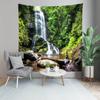 BELECO Forest Waterfall Tapestry Wall Hanging Jungle Forest Mountain Rocks Stream Nature Tapestry Bohemia Tropical Rainforest Scenery Wall Tapestry for Bedroom Living Room Dorm Decor view 4