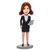 Custom Bobblehead of Office Lady with Laptop, Personalized Caricature Sculpture, Unique Desk Decor, Handmade Figurine for Coworker, Boss, Perfect Retirement, Promotion, Birthday Gift for Women view 1