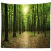BELECO Forest Nature Tapestry Jungle Woods Pathway Yellow Fallen Leaves Sunshine Background for Wall Tapestry Dark Tree Trunks Nature Tapestry Forest Theme Party Wall Decor Bedroom Living Room Decor view 1