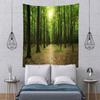 BELECO Forest Nature Tapestry Jungle Woods Pathway Yellow Fallen Leaves Sunshine Background for Wall Tapestry Dark Tree Trunks Nature Tapestry Forest Theme Party Wall Decor Bedroom Living Room Decor view 3