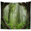 BELECO Enchanted Misty Forest Tapestry Backdrop Jungle Tree Cave Nature Scenic Tapestry Wall Hanging Forest Path Scenery Tapestries Psychedelic Tapestry for Bedroom Living Room Dorm Decor view 1