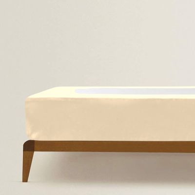 Box Spring Cover Olympic Queen Size, Elastic Fabric Wrap Around 4 Sides Bed Skirt, Ultra Soft & Wrinkle Free, Sleek Alternative Replacing Bedskirts for Hotel/Home, Fits Box Springs up to 6", Ivory