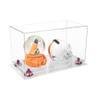 Better Display Cases Versatile Acrylic Display Case - Medium Rectangle Box with Clear Case, Purple Risers and Clear Base 15" x 8" x 9" (A013/V11) view 1