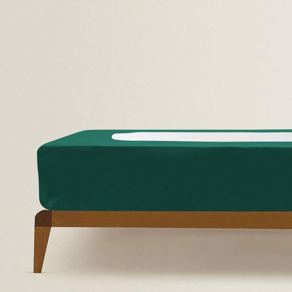 Box Spring Cover Queen XL Size, Elastic Fabric Wrap Around 4 Sides Bed Skirt, Ultra Soft & Wrinkle Free, Sleek Alternative Replacing Bedskirts for Hotel/Home, Fits Box Springs up to 6", Teal Green