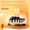 1 Set Dessert Tray Utensil Holder Display Dome Cloche Plate Serving Cover Desert Cloche Dome Food Serving Cover Butter Dish Dome Tray Cake Display Cover Glass Fruit Dish Wood view 2