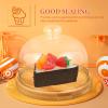 1 Set Dessert Tray Utensil Holder Display Dome Cloche Plate Serving Cover Desert Cloche Dome Food Serving Cover Butter Dish Dome Tray Cake Display Cover Glass Fruit Dish Wood view 4