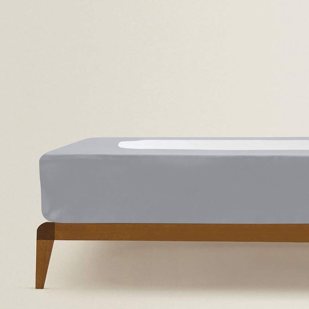 Box Spring Cover Full Size, Elastic Fabric Wrap Around 4 Sides Bed Skirt, Ultra Soft & Wrinkle Free, Sleek Alternative Replacing Bedskirts for Hotel/Home, Fits Box Springs up to 12", Silver