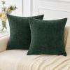 MIULEE Pack of 2 Green Throw Pillow Covers 20x20 Inch Soft Chenille Pillow Covers for Sofa Living Room Couch Solid Dyed Cases view 1