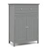 Tangkula Bathroom Floor Cabinet, Free Standing Wooden Storage Cabinet with Large Drawer and 2 Doors, 3 Heights Adjustable Shelf, Organizer for Living Room (Gray), (61554-HW-TA) view 1