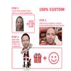 Custom Educator Bobblehead - Personalized Thoughtful Figurine for Women, Made from Your Photo, Female Teacher in Brown Shirt, Handmade Clay Gift for School Office Home Decor Collectible view 3