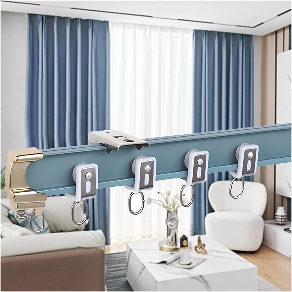 Ceiling Curtain Track Hospital Curtain RV Curtain Commercial Sliding Curtain Track System - Flexible Bendable, Office/Hotel/Hospital Curtain Rod for Dividing Room ( Color : Ceiling Mount , Size : 4m/1