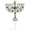 Cohen Tsemach Art & Gift Hand Painted Enamel Menorah Star of David Blue Hanukkiah hanukkah view 4