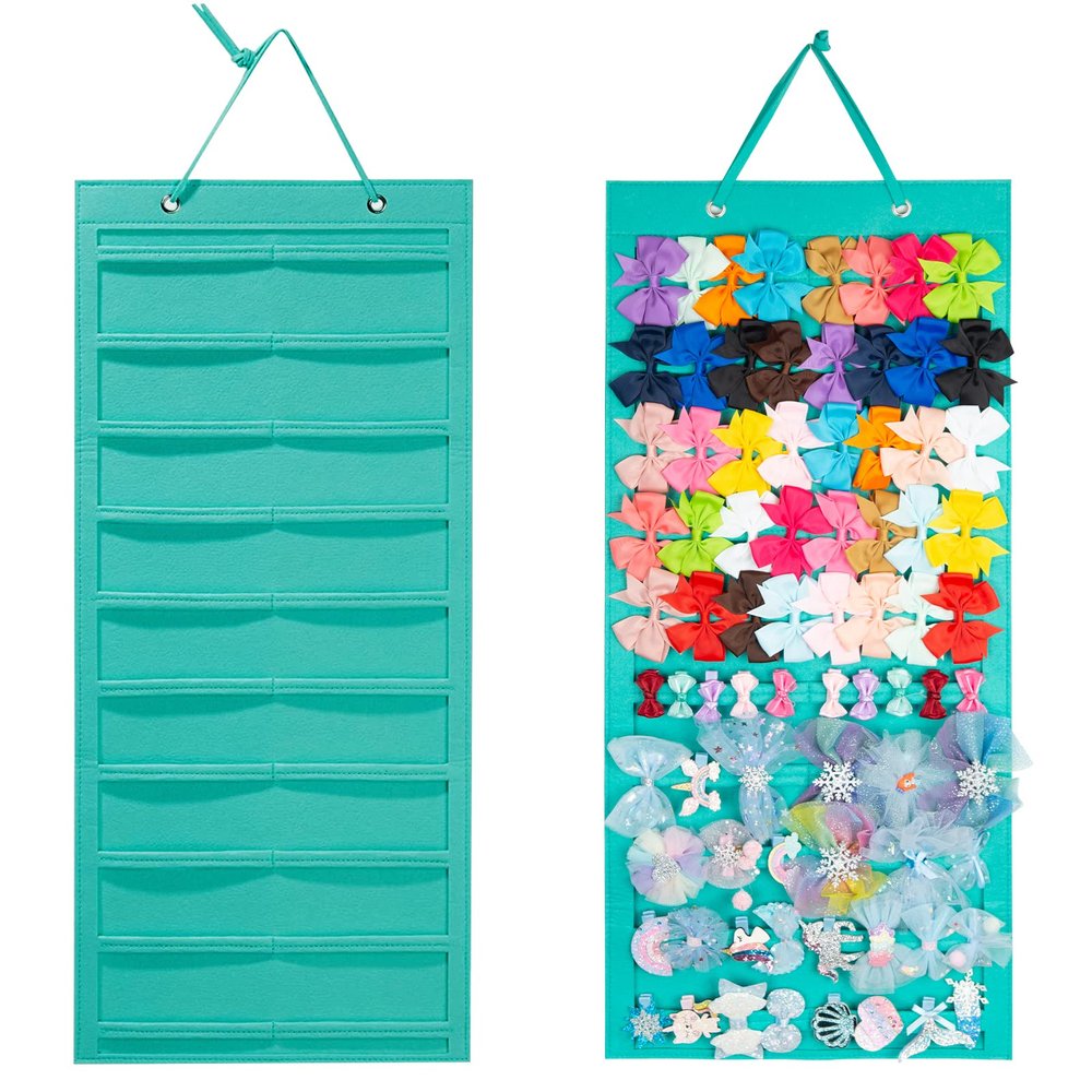 XRACEPHOL Large Claw Clip Organizer 10 Layer Hair Accessories Display Holder - Hair Claw Clips Display Stand Holder for Wall, Door, Closet (Mint Green-A)