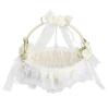 Wedding White Flower Basket Romantic Flower Basket Western Rustic Lace Bowknot Wedding Basket Candy Gift Bag for Wedding Party Banquet Christmas Daily Use view 1