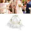 Wedding White Flower Basket Romantic Flower Basket Western Rustic Lace Bowknot Wedding Basket Candy Gift Bag for Wedding Party Banquet Christmas Daily Use view 2
