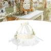 Wedding White Flower Basket Romantic Flower Basket Western Rustic Lace Bowknot Wedding Basket Candy Gift Bag for Wedding Party Banquet Christmas Daily Use view 3