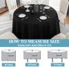 VidaFete 6 Pack 108inch Round Tablecloth Polyester Table ClothStain Resistant and Wrinkle Polyester Dining Table Cover for Kitchen Dinning Party Wedding Rectangular Tabletop Buffet Decoration(Black) view 2