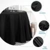 VidaFete 6 Pack 108inch Round Tablecloth Polyester Table ClothStain Resistant and Wrinkle Polyester Dining Table Cover for Kitchen Dinning Party Wedding Rectangular Tabletop Buffet Decoration(Black) view 3