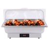 Electric Chafing Dish Set with Temperature Control, Roll Top Stainless Steel Chafer with Transparent Lid for Catering and Food Servers, Chaffing Server Set Chafer for Catering,Buffets view 1