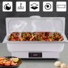 Electric Chafing Dish Set with Temperature Control, Roll Top Stainless Steel Chafer with Transparent Lid for Catering and Food Servers, Chaffing Server Set Chafer for Catering,Buffets view 2