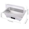Electric Chafing Dish Set with Temperature Control, Roll Top Stainless Steel Chafer with Transparent Lid for Catering and Food Servers, Chaffing Server Set Chafer for Catering,Buffets view 3