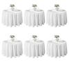 VidaFete 6 Pack 108inch Round Tablecloth Polyester Table ClothStain Resistant and Wrinkle Polyester Dining Table Cover for Kitchen Dinning Party Wedding Rectangular Tabletop Buffet Decoration(White) view 1