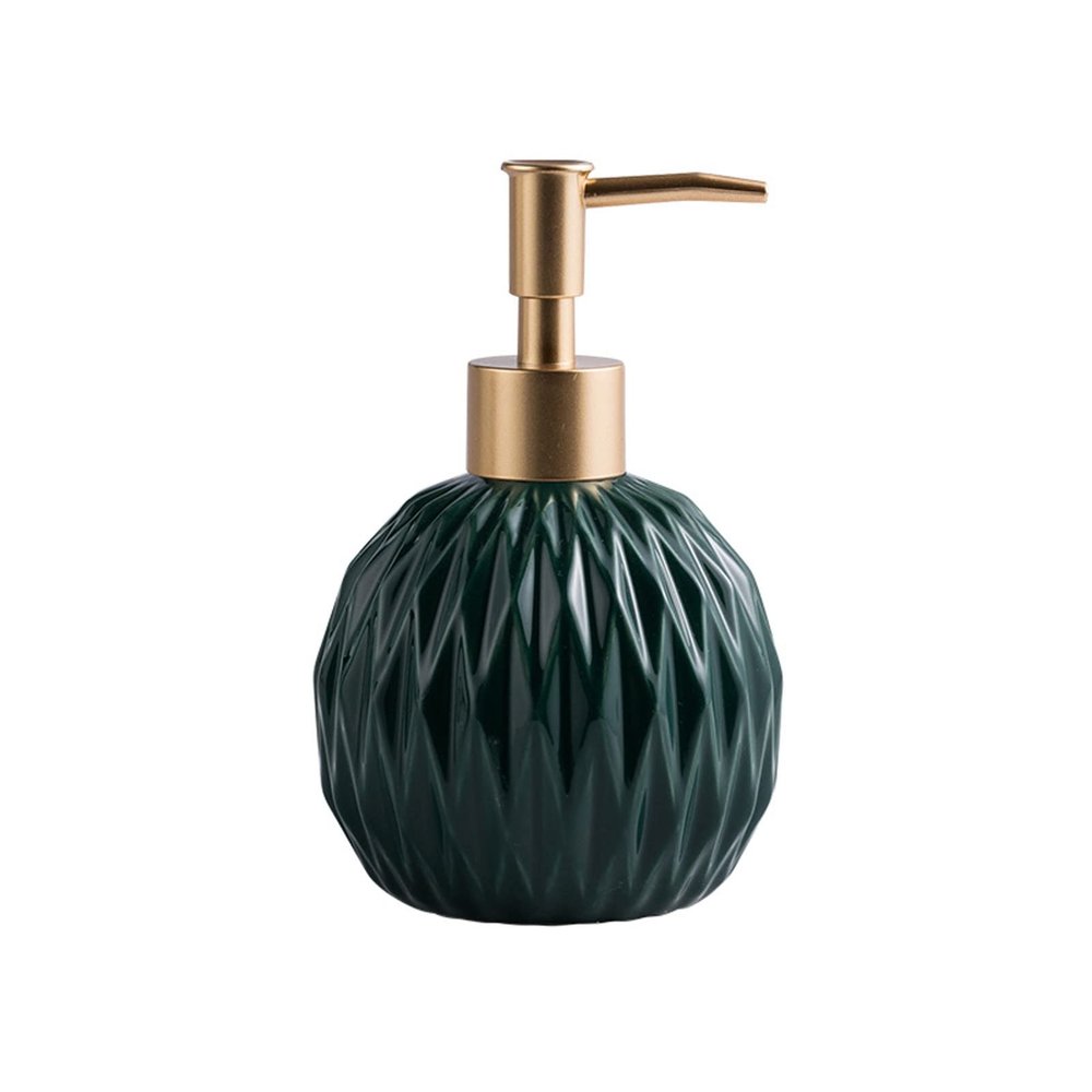 400ml Ceramics Countertop Soap Dispenser Liquid Soap Pump Bottle Kitchen Bathroom Refillable Liquid Hand Dish Lotion Pump (Color : Green, Size : 400ml)