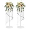 2 PCS 23.6" Silver Acrylic Flower Stands for Wedding Centerpieces, Crystal Vase Holder for Table Decor, Tall Geometric Flower Stands for Wedding Party Hotel Home Event Decoration view 1
