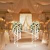 2 PCS 23.6" Silver Acrylic Flower Stands for Wedding Centerpieces, Crystal Vase Holder for Table Decor, Tall Geometric Flower Stands for Wedding Party Hotel Home Event Decoration view 4