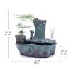 BNNP Indoor Tabletop Fountains Zen Chinese Flowing Water Ornaments Fountain Fengshui Lucky Living Room Office with Atomizer Creative Desktop Decorations Decoration Meditation Fountain view 2