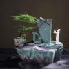 BNNP Indoor Tabletop Fountains Zen Chinese Flowing Water Ornaments Fountain Fengshui Lucky Living Room Office with Atomizer Creative Desktop Decorations Decoration Meditation Fountain view 3