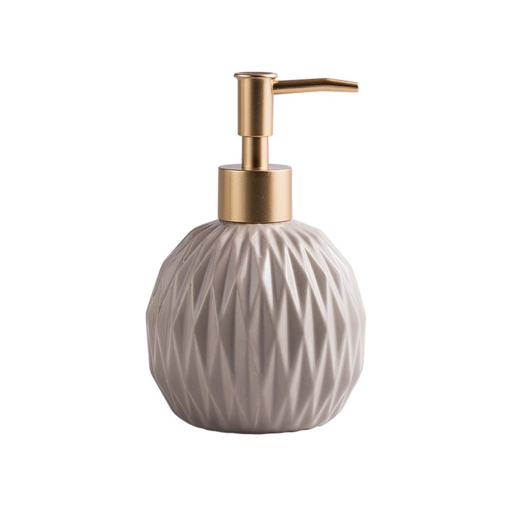 400ml Ceramics Countertop Soap Dispenser Liquid Soap Pump Bottle Kitchen Bathroom Refillable Liquid Hand Dish Lotion Pump (Color : Brown, Size : 400ml)
