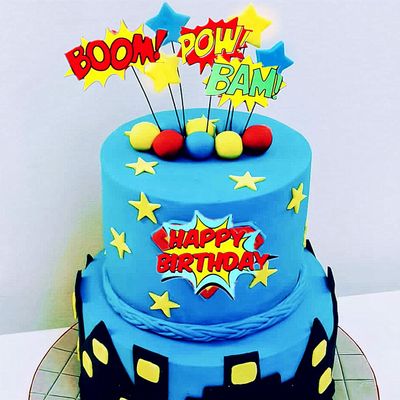 GallaRato Superhero Cake Topper - Happy Birthday Decorations for Hero Themed Party Supplies