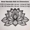 3D Metal Mandala Lotus Flower Bedroom Wall Decor, Living Room , Wall Hangings, Home Decor, Spiritual Wall Art (27 x 17/68 x 44 cm) view 2