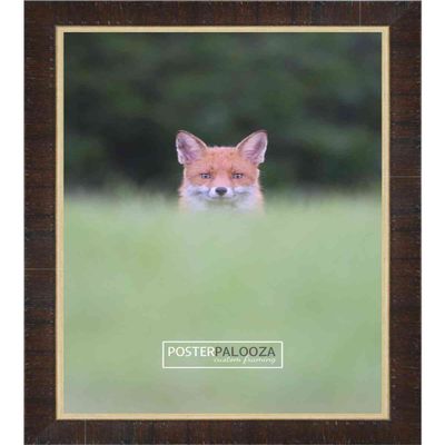 Poster Palooza 11x20 Contemporary Walnut Complete Wood Picture Frame with UV Acrylic Plexiglass, Foam Board Backing & Hardware Included