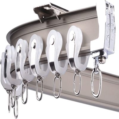 FEHUN Room Divider Track, Hospital Curtain Curved Curtain Rod Track Set, Sliding Living Room Ceiling Room Divider Bracket System with Hooks, Rollers, Rail Connectors, End Cap (Size : 350cm/11.4ft)