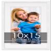 10x15 Frame with Mat - White 12x17 Frame Wood Made to Display Print or Poster Measuring 10 x 15 Inches with White Photo Mat view 1