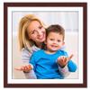10x10 Frame with Mat - Brown 13x13 Frame Wood Made to Display Print or Poster Measuring 10 x 10 Inches with White Photo Mat view 2