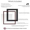 10x15 Frame with Mat - Brown 12x17 Frame Wood Made to Display Print or Poster Measuring 10 x 15 Inches with Black Photo Mat view 3