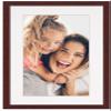 10x15 Frame with Mat - Brown 12x17 Frame Wood Made to Display Print or Poster Measuring 10 x 15 Inches with White Photo Mat view 2