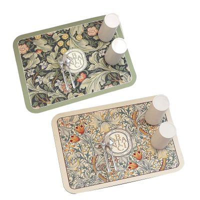 2023 New Fantasy Style Draining Mat, 11.8 X 15.75in Super Absorbent Dish Drying Mat Washable Plates Dish Drying Pad, Soft Diatom Mud Non-slip Drain Pad Quick Dry Mat for Kitchen Counter (A+D)