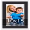 10x15 Frame with Mat - White 12x17 Frame Wood Made to Display Print or Poster Measuring 10 x 15 Inches with Black Photo Mat view 1